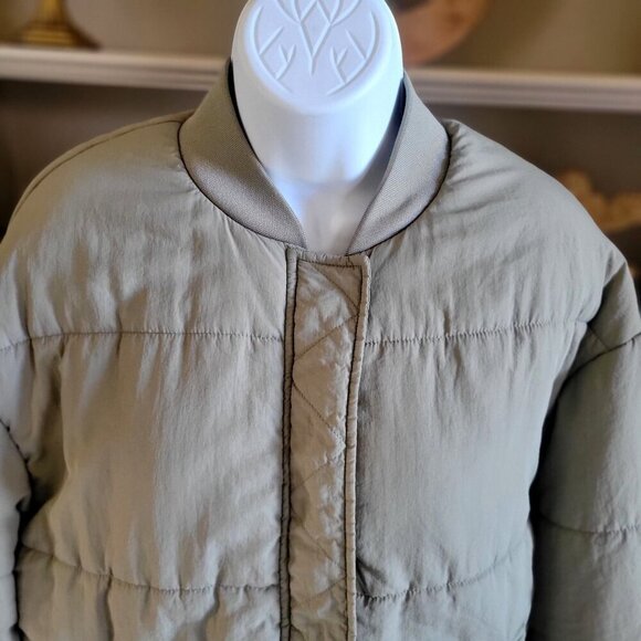 CISONO Quilted Bomber  Sage Green Puffer Jack Women's  Jacket -US S - Picture 6 of 12
